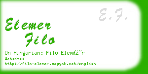 elemer filo business card